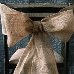 2 Pcs Natural Burlap Chair Bow Sash – Event Decoration Chair Ties – 6″x108″