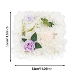 6Pcs White Purple Artificial Flower Wall Panels 3D Floral Backdrop Decoration