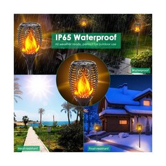 TomCare Solar Lights Outdoor 99 LED Higher & Larger Flickering Flame Solar To…