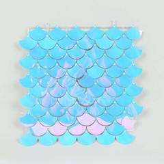 24 IRISDESCENT BLUE Mermaid Scales Sequin Wall Photo Backdrop PANELS Party