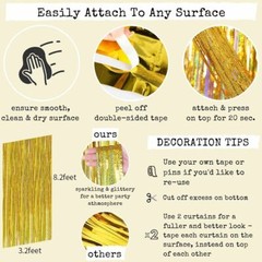 1-4 Photo Backdrop Metallic Foil Fringe Curtain Tinsel Party Birthday Door Decor
