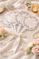 Wedding Decoration x 100 Floral Hand Fans Favors Outdoor Summer Ceremony Set