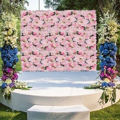 12 Pcs Flower Wall Panel 24″x16″ Artificial Roses Hydrangeas Wedding Wall Decor
