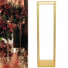 Wedding Square Flowers Stand Stage Gold Decor Backdrop Props Bracket Metal Stand