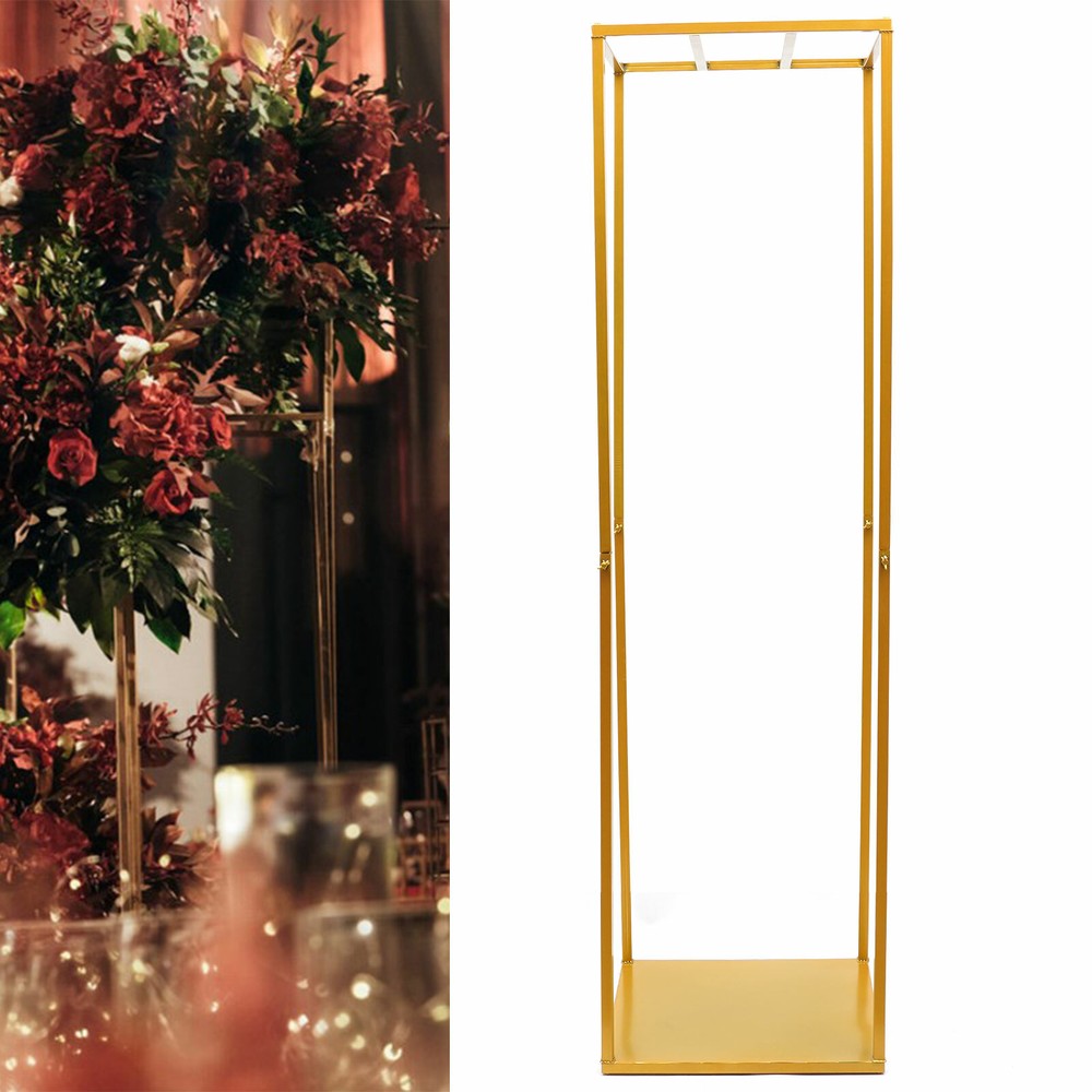 Wedding Square Flowers Stand Stage Gold Decor Backdrop Props Bracket Metal Stand