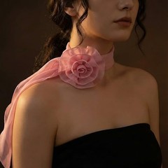 HOYDATE 2 Pack Women’s Chiffon Rose Scarf – Lightweight Floral Neck Scarf with