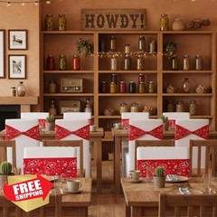 Newwiee Chair Sashes Red Paisley Western Party