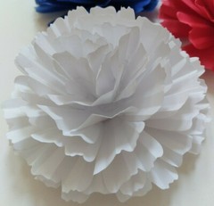 Paper Flower Handcrafted 3.5″ Red White & Blue Carnation Wedding Party Backdrop