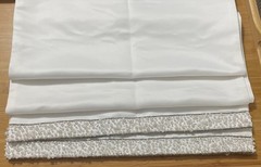 White Bridal Satin With Beaded Ends. 15.75” X 94” Double Sided Table Decor