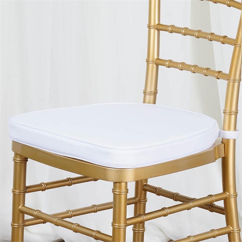 White POLYESTER CUSHION for CHIAVARI CHAIR Wedding Ceremony Dinner Decoration
