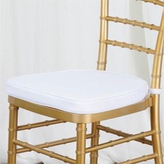 White POLYESTER CUSHION for CHIAVARI CHAIR Wedding Ceremony Dinner Decoration