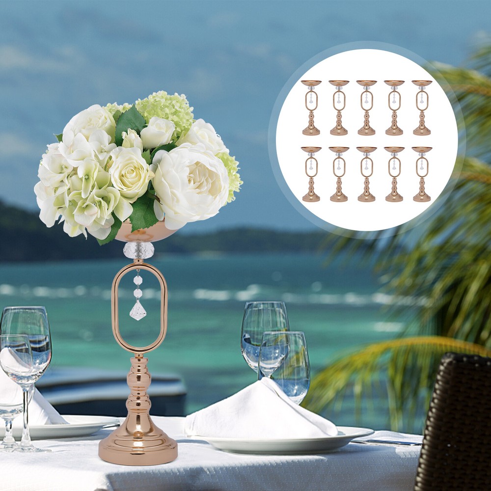 Iron Desktop Mount Candle Holder Wedding Centerpieces Gold Flower Vase Decor