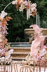 Wedding Arch Backdrop Stand 7.2FT X 4FT White Metal Arch Stand for Party