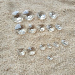 100pcs 10~24MM 2 Holes Octagonal Crystal Beads Prism Chandelier Curtain Part DIY