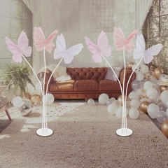 2 Pack Realistic Artificial Butterfly Decoration with Standing Base for Wedding
