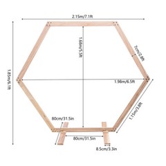 7.6 FT Hexagon Wood Wedding Arch Frame Decor Wood Hexagon Arch Backdrop Stand