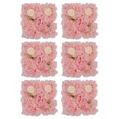 6pcs Artificial Flower Walls Pink Dahlia Rose Panels for Wedding Décor 15*15in