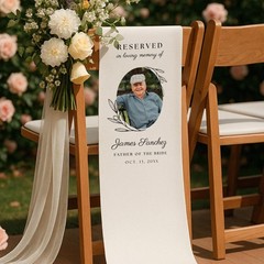 Customized Photo Reserved Memorial Wedding Chair Fabric Sign