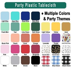 PARTY ULYJA Black Plastic Tablecloths 2 Pack Disposable Table Covers 54 x 108…