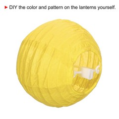 6pcs 4 Inch Folding Hanging Paper Lanterns Small Lampshade Yellow