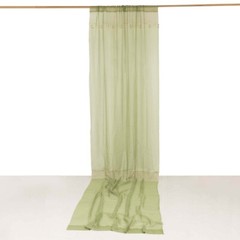 DUSTY GREEN 5ft x 14ft Premium Chiffon SHEER CURTAIN Window Drape Panel Party