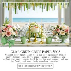 AOBKIAT Wedding Party 1.8 inches wide x 82 feet long, Olive Green