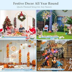7.2FT 6FT Wedding Arch Backdrop Stand Set of 2,Metal Wedding 7.2FT, 6FT Gold