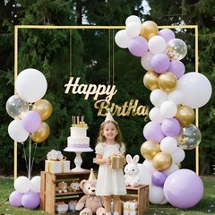 Uimoso Square Metal Arch Backdrop Stand 8 x 8 ft for Weddings and Events