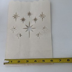 65 pcs White Luminary Bags Candle Bag with Stars Design Durable Wedding Party