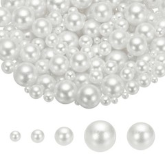 4/6/8/12/14mm Pearl Bead for Vase Filler, 600 Pcs Floating Beads, White