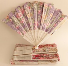 Party Supplies: Floral Fans Decorative Functional Wedding Party Socialite Vtg