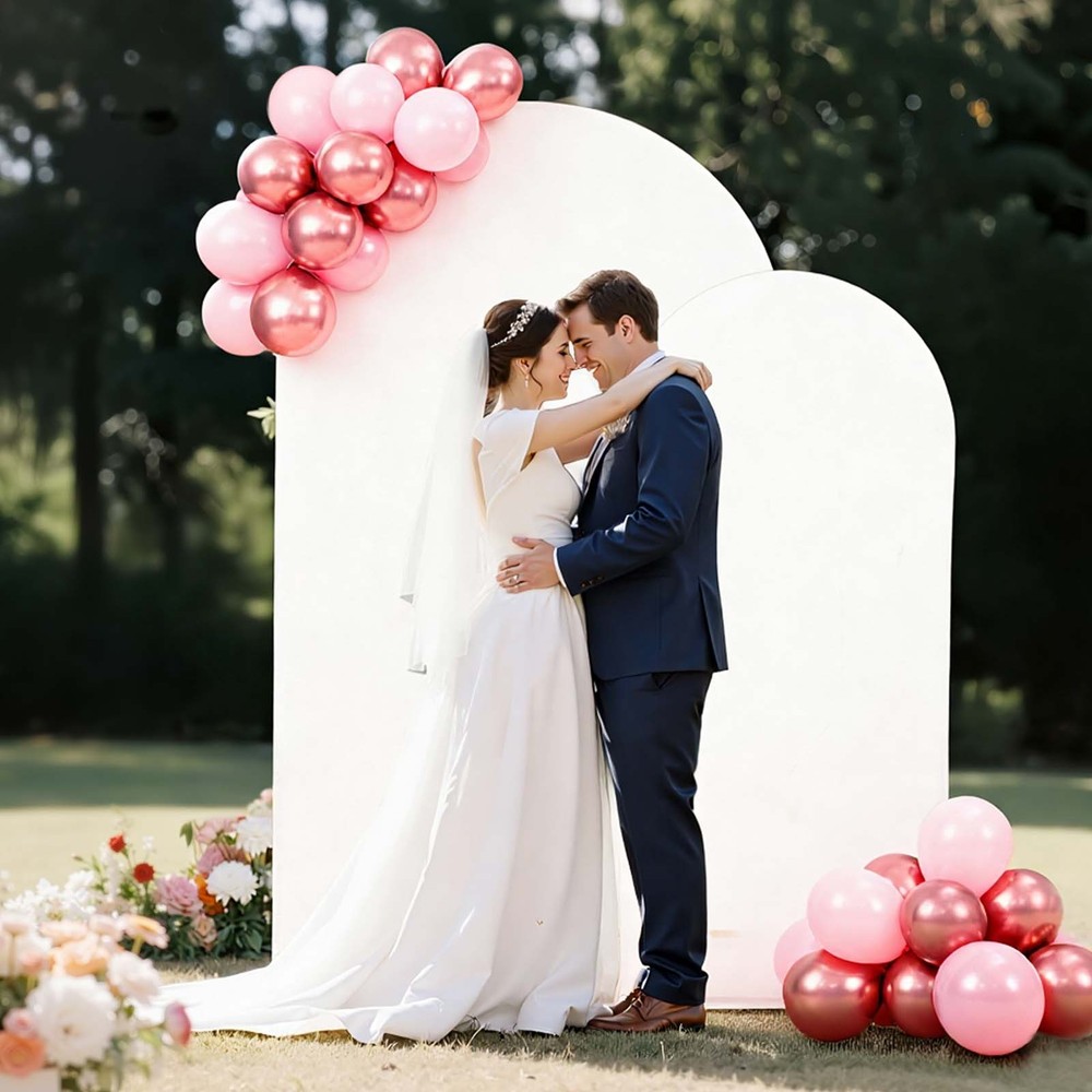 Uimoso Wedding Arch Backdrop Stand Metal Frame 7.2 ft 6 ft Set of 2 with Cover