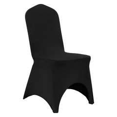 50Pcs Black Polyester&Spandex Stretch Chair Covers for Dining&Wedding