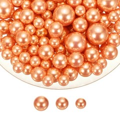 200 Pcs Pearl Bead for Vase Filler, 20/14/10mm Floating Beads(Orange)