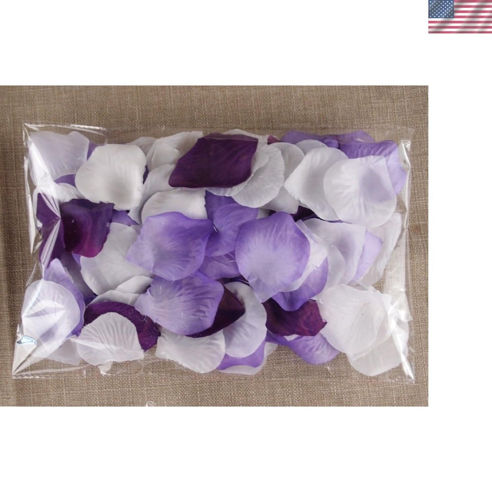 1000 Mixed Color Rose Petals for Wedding & Home Décor – Purple, Lavender, White