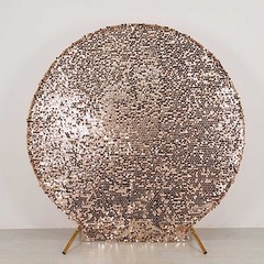 7.5 ft BLUSH Sparkly Big Payette Sequin Backdrop STAND COVER Party Decorations