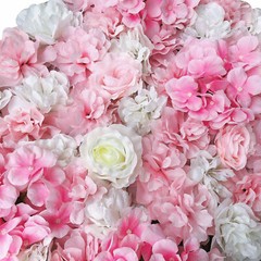 6 Pcs Artificial Silk Flower Wall Panel Rose Floral Wedding Party Backdrop Decor