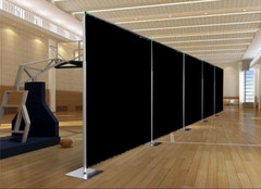 QUICK BACKDROP KIT 8 FT HIGH x 10 FT – 50 FT WIDE PIPE WITH DRAPE(BLACK DRAPES)
