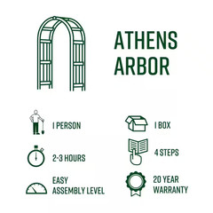 39″L X 23″W X 81″H Athens Vinyl Arbor, White, VA68111