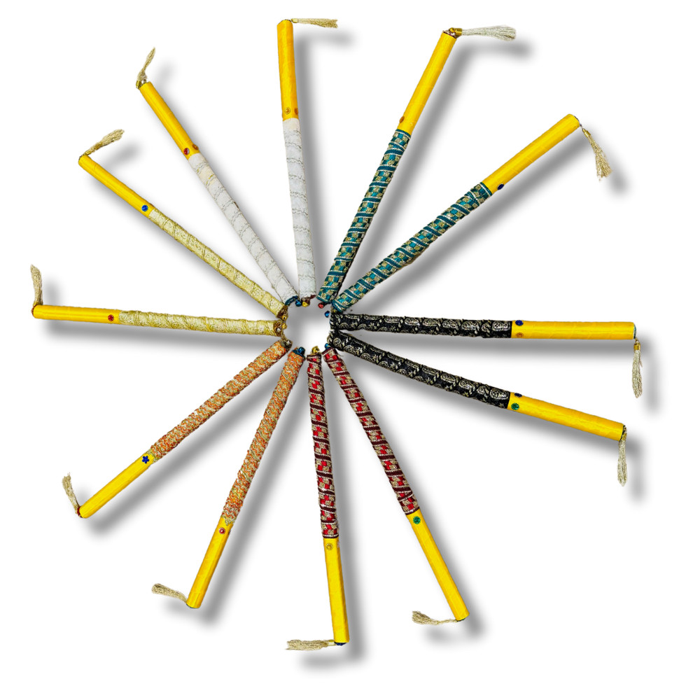 Shaadi Walay | Mehndi Dandiya Sticks | Pack of 6 Pairs | 16″ | Indian Wedding