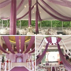 White Wedding Dress Ceiling Drapes Roof Canopy Decor Drap Fabric Chiffon Curtain