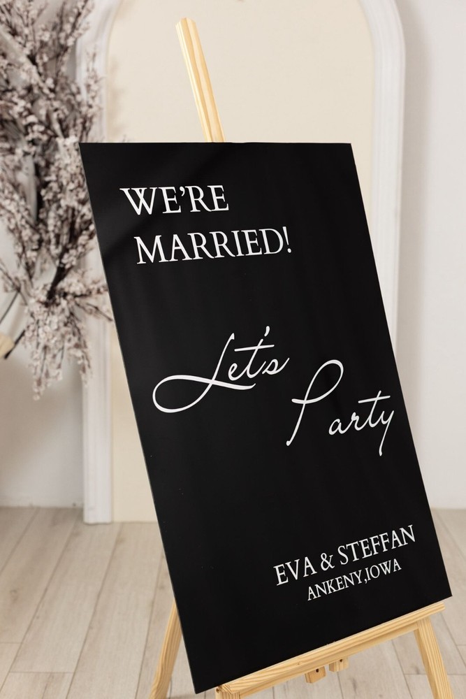 Wedding Signage -Custom Acrylic Wedding Sign-Black Acrylic Wedding Welcome Sign