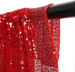 Sequin Backdrop Curtains,2ft x 8ft Sequin Photography Backdrop 2×8 ft x2Pcs Red