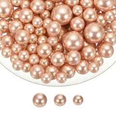150 Pcs Pearl Bead for Vase Filler, 20/14/10mm Floating Beads(Rose Gold)