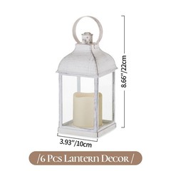 White Lanterns Decorative Indooor for Wedding: 6 Pcs Farmhouse Candle Lantern…