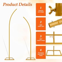 Balloon Arch Stand Kit, Balloon Arch Stand Set of 2 with Metal 8FT & 6.2FT