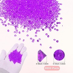 9000-Pack Fake Diamonds Crystal, 4.5mm Mini Clear Acrylic Gems [Deep Purple]