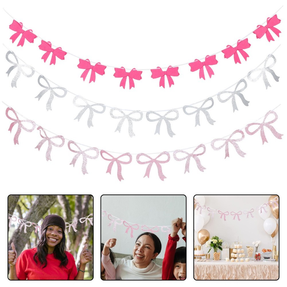 Mother’s Day Butterfly Flag Mothers Party Decor Bow Banner for Reception
