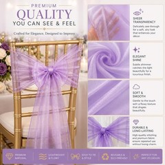 Elegant Organza Chair Sashes Sheer Fabric Sashes for Weddings, Parties, and