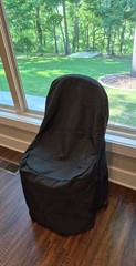 10 Chair Covers Black Wedding Reception Folding Chair Polyester Party Dinner NEW
